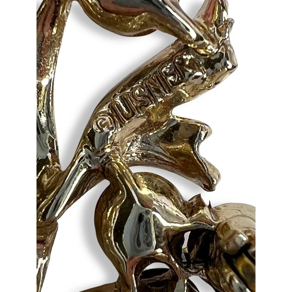 Vintage Lisner Brooch AB Stones Flower Bouquet Gold Tone Signed 50s 60s‎ Cottage